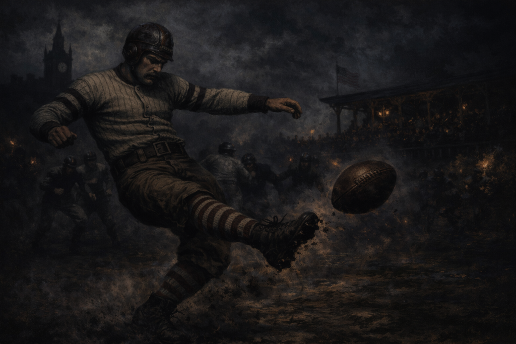 Vieux match de football américain vintage des années 1900