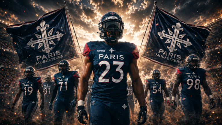 Les Paris Musketeers reviennent en 2026 avec un effectif renforcé autour de Zach Edwards, Jack Del Rio et une défense toujours aussi redoutable.