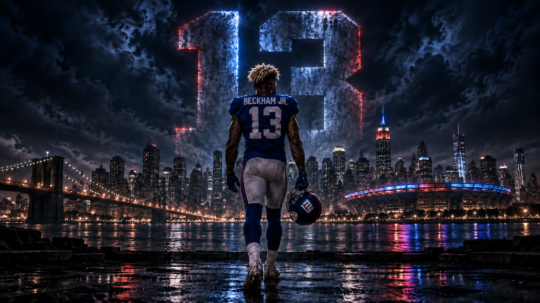 Odell Beckham Jr. portant le numéro 13 des New York Giants avant la saison NFL 2026
